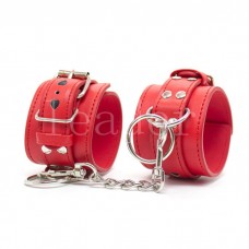Heart PU Leather Metal Handcuffs Wrist Cuffs