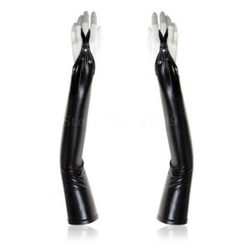 Leather Look Gloves Arm Sleeves Hand Wrist Cuffs Leather Look Gloves Arm Sleeves Hand Wrist Cuffs