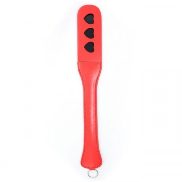 Double-Deck Heart Shape Leather Spanking Paddle