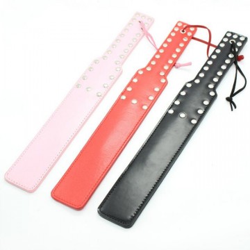 Leather Rivet Decorated Flog Spanking Paddle